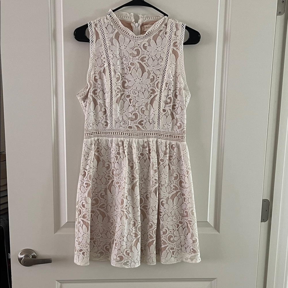 Altar'd State White Lace Mini Dress